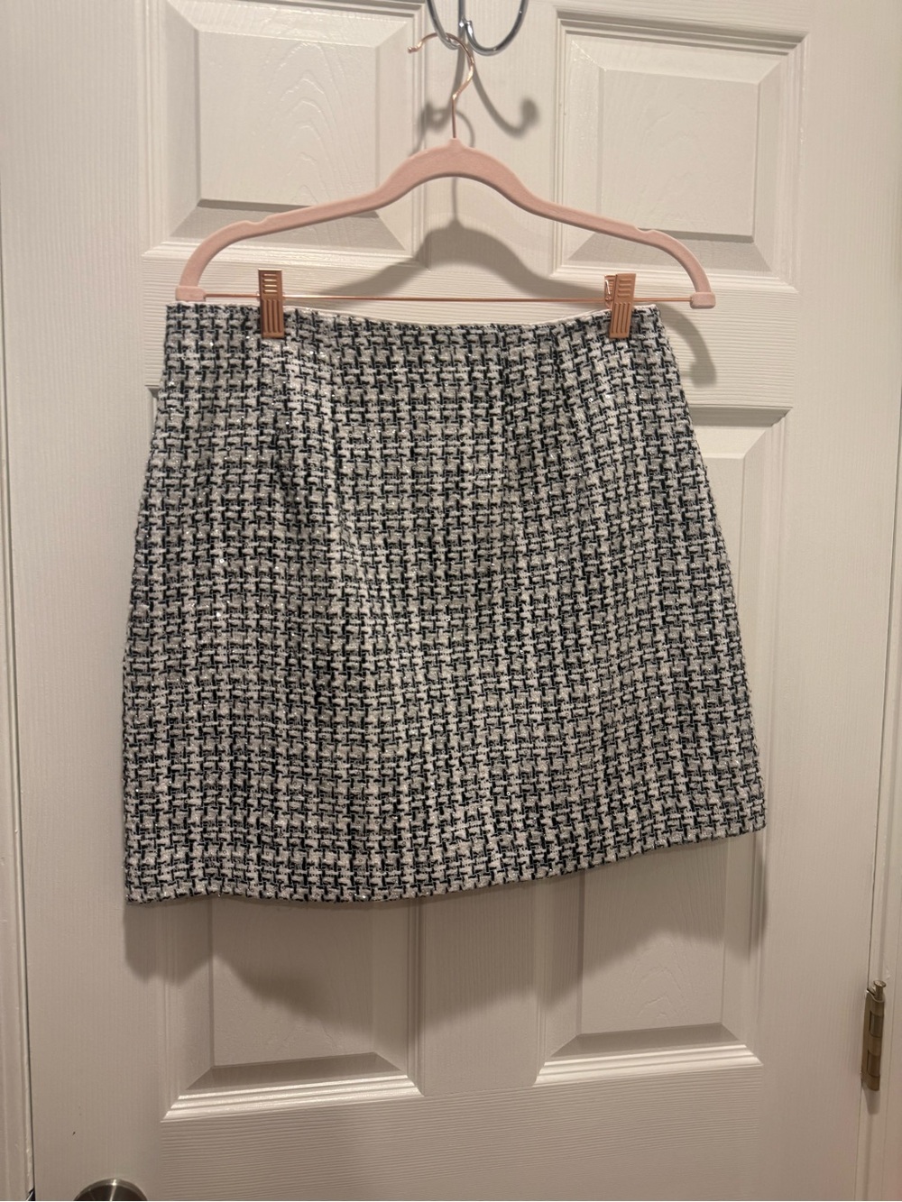 LOFT Black and White Tweed Mini Skirt